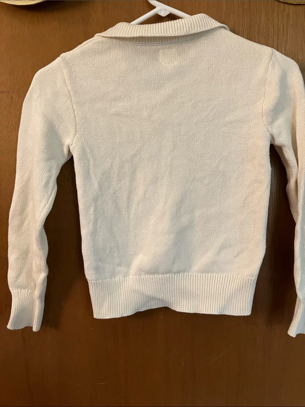 GAP Cream Cable Knit Shawl-Collar Pullover Sweater